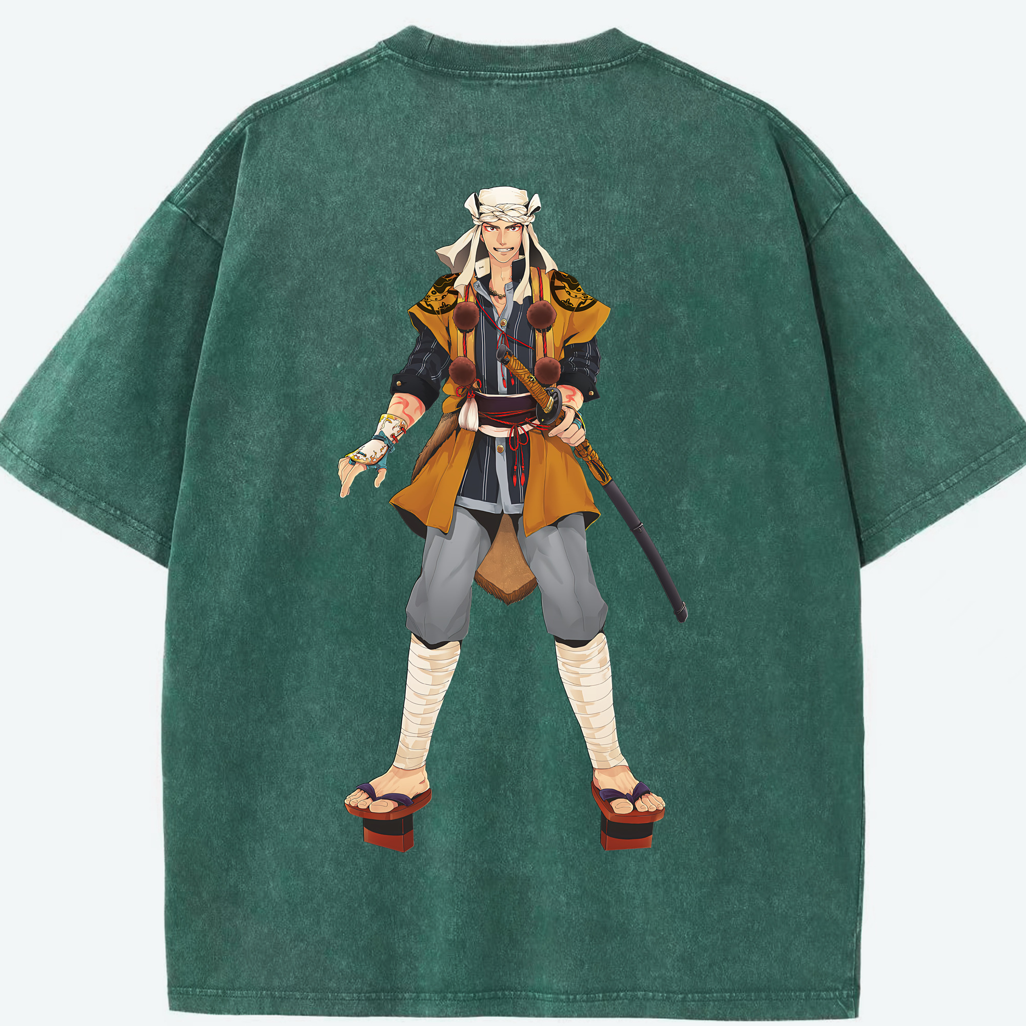 （画像用） 刀剣乱舞 Touken Ranbu 綿100% ヴィンテージ風 半袖Tシャツ（背面プリント）